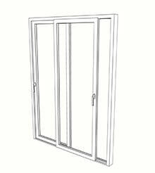 Puerta ventana corrediza 2 hojas (2 rieles)