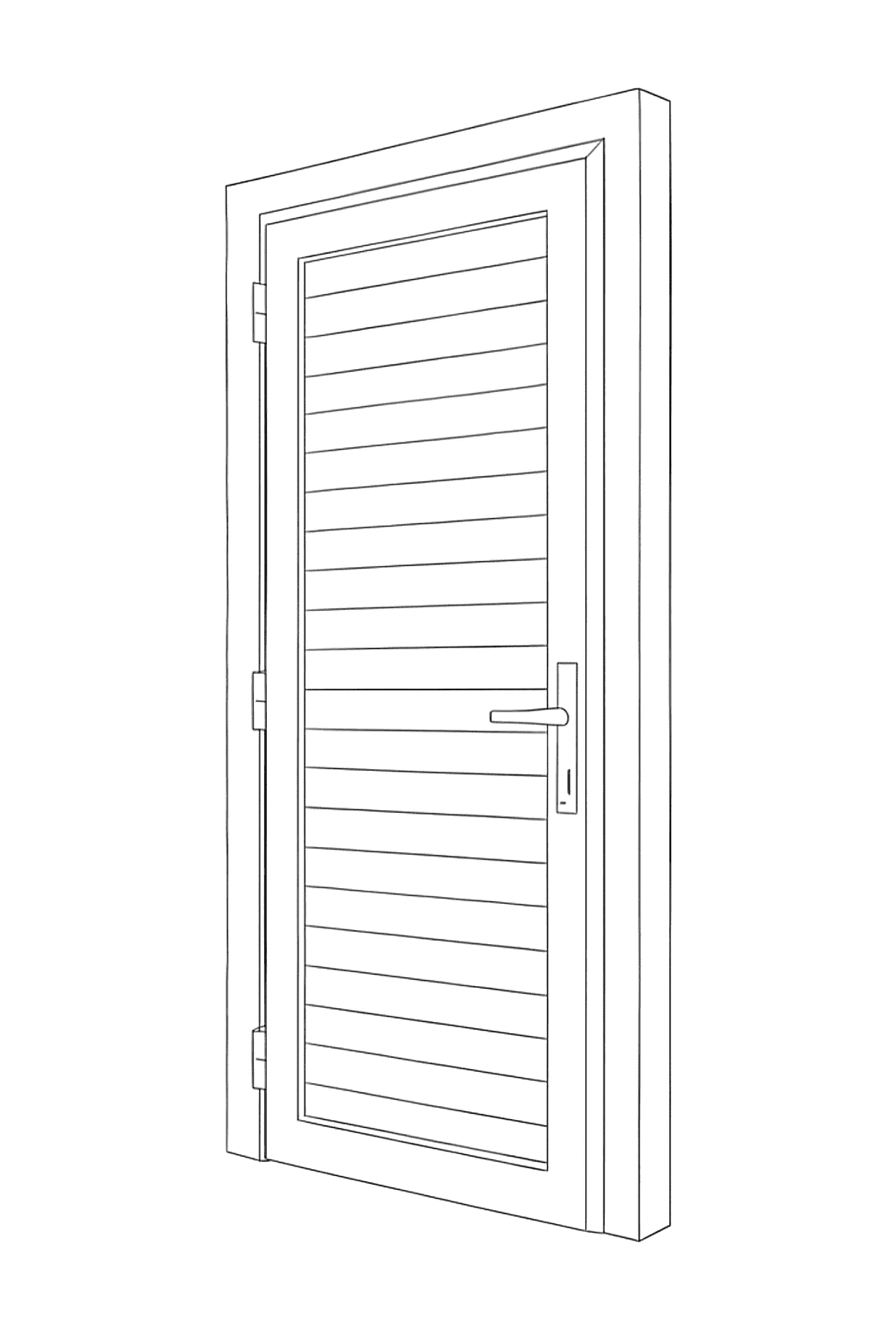 Puerta batiente tablilla ciega