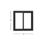 Ventana PVC Negro DVH 100x100 - Imagen 5