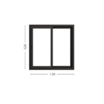Ventana PVC Negro DVH 120x120 - Imagen 4