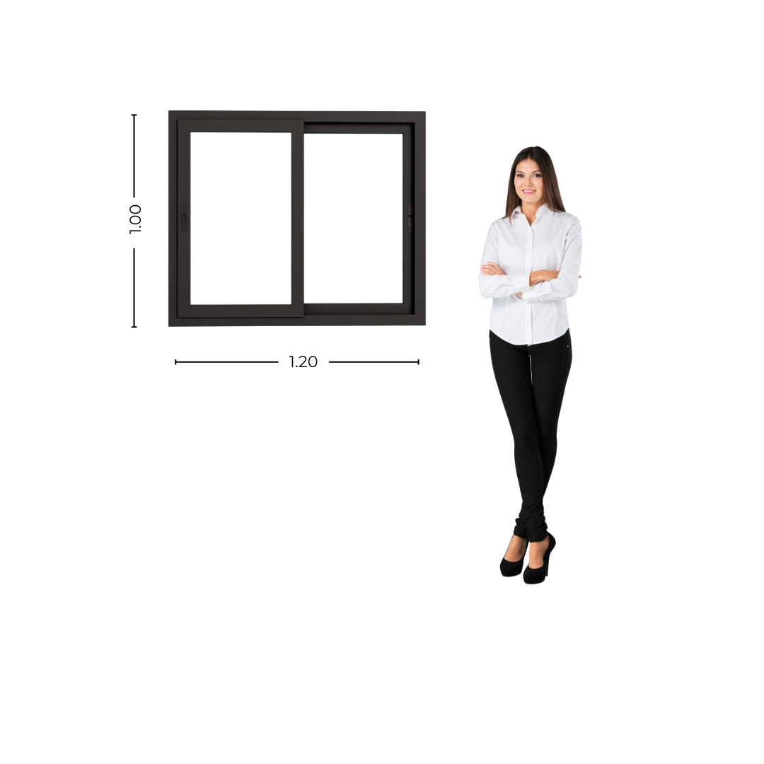 STKC120100 - GFN - Persona Ventana PVC Negro DVH 120x100 - Imagen 1