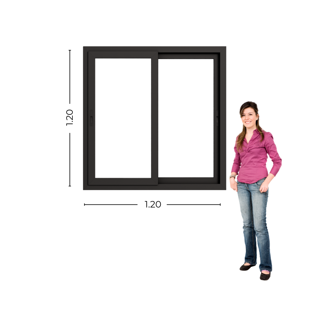 STKC120120 -GFN - Personas Ventana PVC Negro DVH 120x120 - Imagen 1