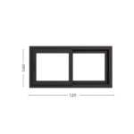 Ventana PVC Negro DVH 120 x 60cm - Imagen 5