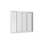 Ventana corrediza de PVC doble vidrio, medida 1,40 x 1,20 metros. Royal Arquitectura Sustentable