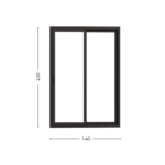 Puerta Ventana PVC Negro DVH 140x205 - Imagen 2