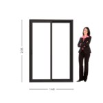 Puerta Ventana PVC Negro DVH 140x205