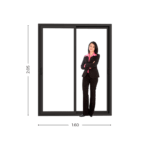 Puerta Ventana PVC Negro DVH 160x205