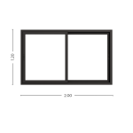 Ventana PVC Negro DVH 200x120 - Imagen 3