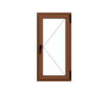 Abertura PVC Batiente color Roble DVH