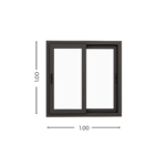 Ventana PVC Gris Antracita DVH 100x100 - Imagen 5