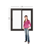 Ventana PVC Gris Antracita DVH 120x120