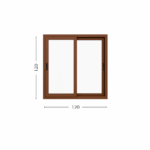 Ventana PVC Roble Claro DVH 120x120 - Imagen 5