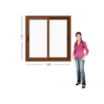 Ventana PVC Roble Claro DVH 120x120