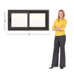 Ventana PVC Gris Antracita DVH 120x60
