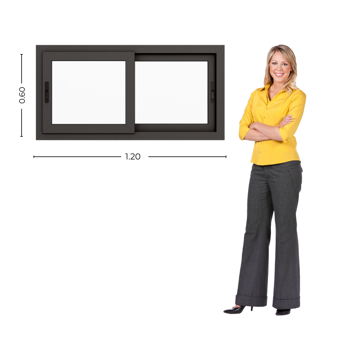 STKC12060 - Persona Ventana PVC Gris Antracita DVH 120x60 - Imagen 1