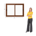 Ventana PVC Roble Claro DVH 140x100 cm