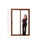 Puerta Ventana PVC Roble Claro DVH 140x205cm