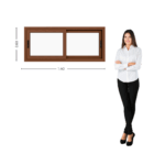 Ventana PVC Roble Claro DVH 140x60