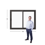 Ventana PVC Gris Antracita DVH 160x120