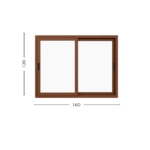 Ventana Fija PVC Roble Claro DVH 160x40 - Imagen 5