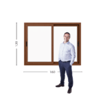 Ventana Fija PVC Roble Claro DVH 160x40 - Imagen 4