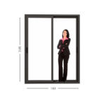 Puerta Ventana PVC Gris Antracita DVH 160x205