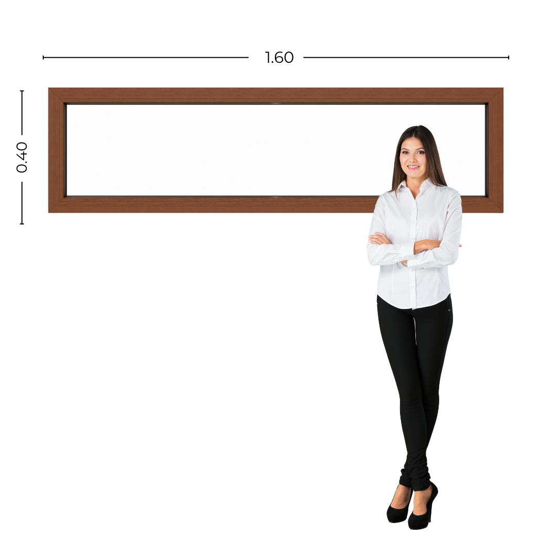 STKC16040-RFN Personas Ventana Fija PVC Roble Claro DVH 160x40 - Imagen 1