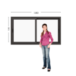 Ventana PVC Gris Antracita DVH 180x100