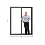 Puerta Ventana PVC Gris Antracita DVH 180x205cm