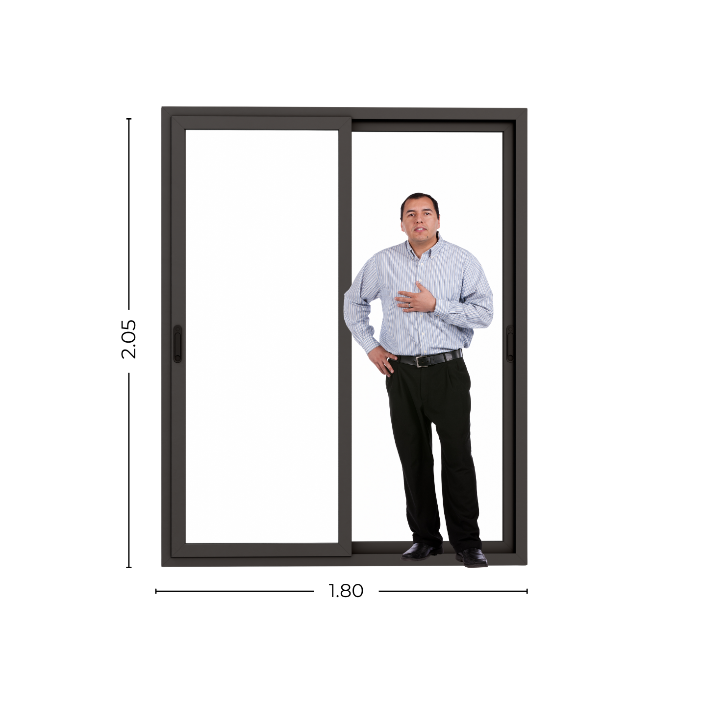 STKC180205 - Persona Puerta Ventana PVC Gris Antracita DVH 180x205cm - Imagen 1