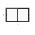 Ventana PVC Gris Antracita DVH 200x120 cm
