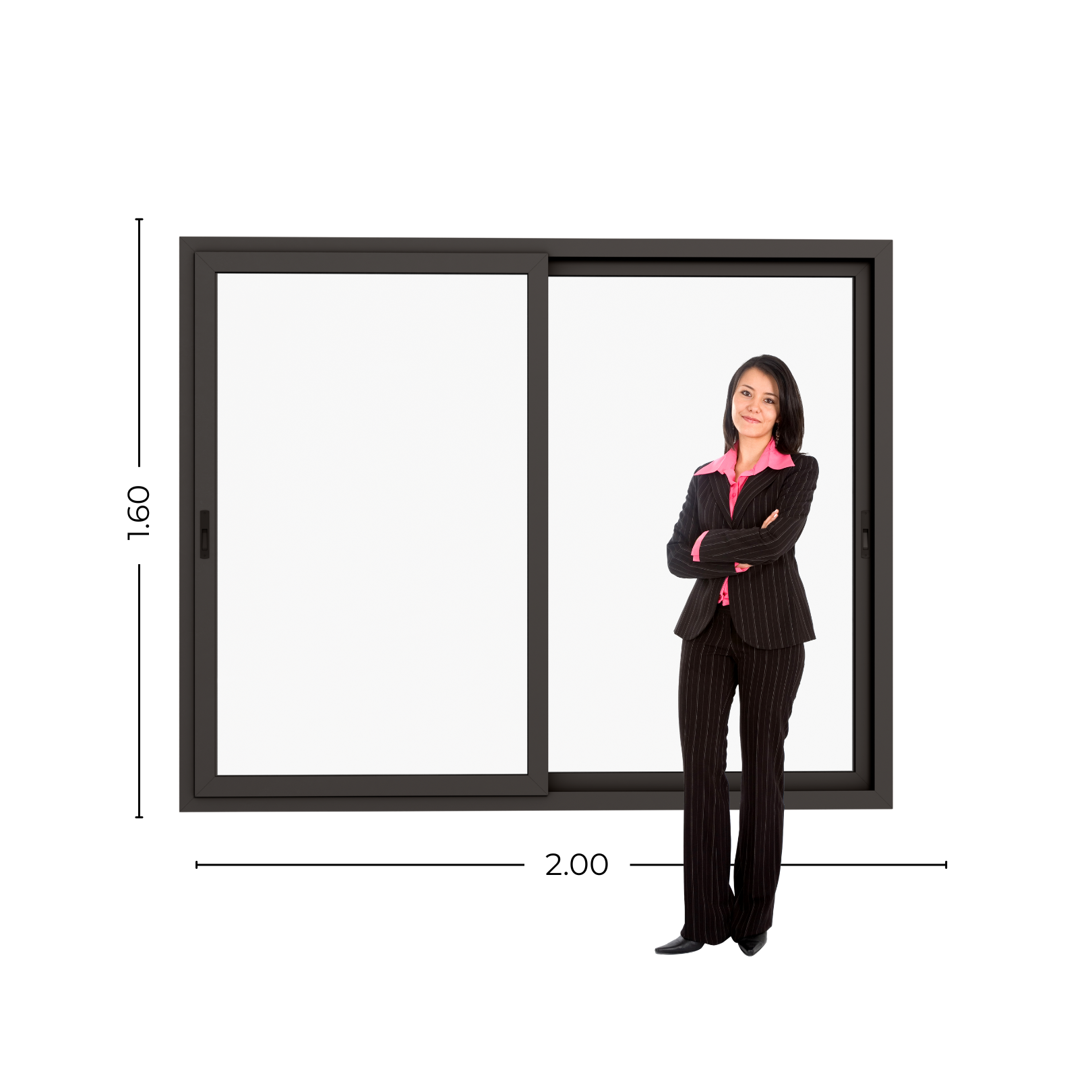 STKC200160 - Persona Ventana PVC Gris Antracita DVH 200x160 - Imagen 1