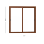 Abertura Corrediza PVC 240x205 - Roble
