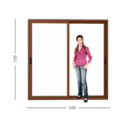 Abertura Corrediza PVC 240x205 - Roble