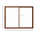 Puerta Ventana PVC Roble Claro DVH 260x205 - Imagen 5