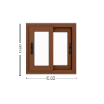Ventana PVC Roble Claro DVH 60x60 - Imagen 4