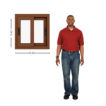 Ventana PVC Roble Claro DVH 60x60