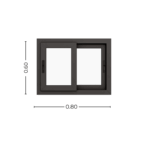Ventana PVC Gris Antracita DVH 80x60 - Imagen 4