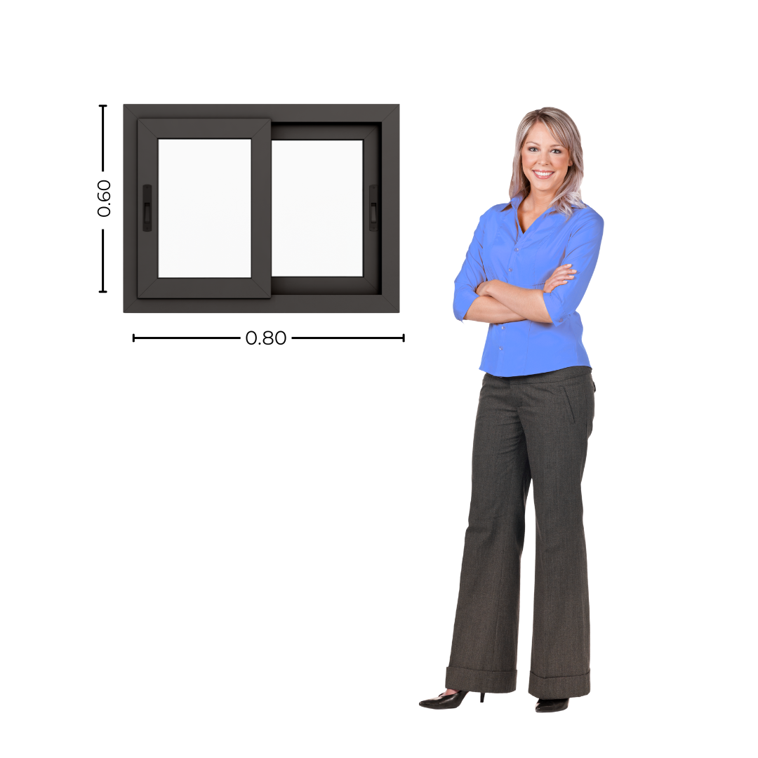 STKC8060 - GFNPersona Ventana PVC Gris Antracita DVH 80x60 - Imagen 1