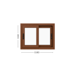 Ventana PVC Roble Claro DVH 80x60 - Imagen 5