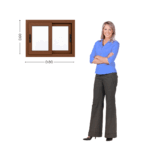 Ventana PVC Roble Claro DVH 80x60