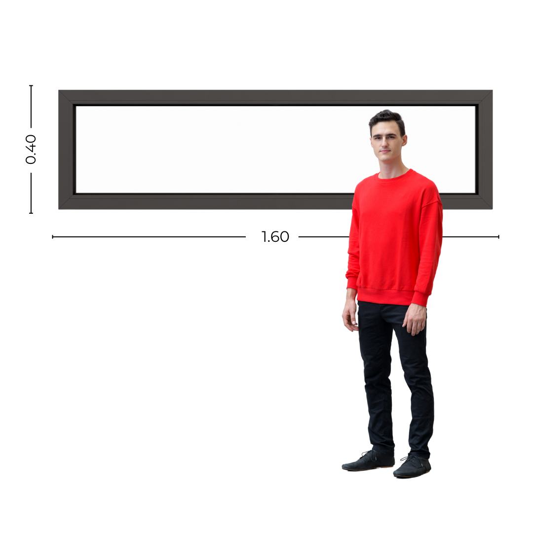 STKF16040- Persona Ventana Fija PVC Gris Antracita DVH 160x40 - Imagen 1