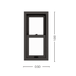 Ventana Guillotina PVC Gris Antracita DVH 50x100 - Imagen 6