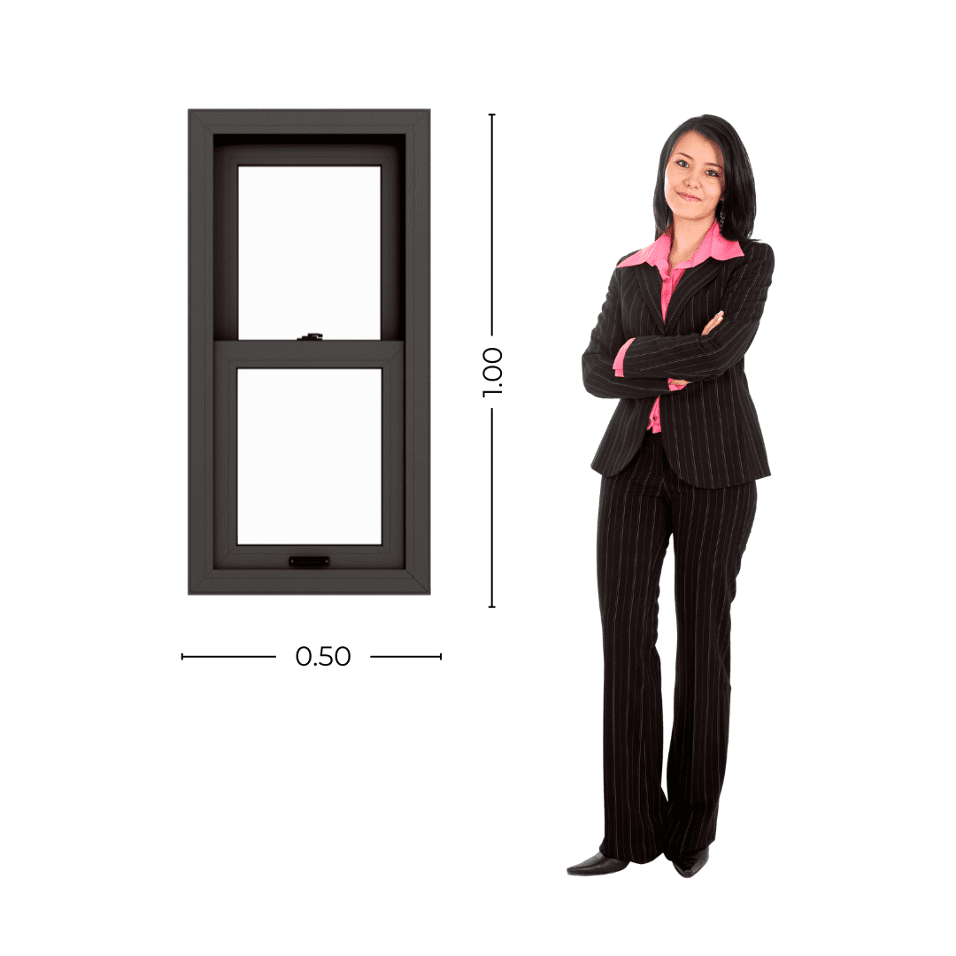 STKG50100-GFN Persona Ventana Guillotina PVC Gris Antracita DVH 50x100 - Imagen 1