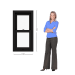Ventana Guillotina PVC Negro DVH 50x100