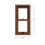 Ventana Guillotina PVC Roble Claro DVH 50x100 - Imagen 4