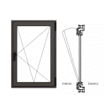 Ventana Oscilobatiente PVC Gris Antracita DVH 80x120 - Imagen 3