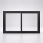 Ventana corrediza PVC Negra 187x140cm con mosquitero