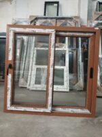 Ventana corrediza PVC Roble 117.5x112.5 cm con mosquitero - Imagen 3