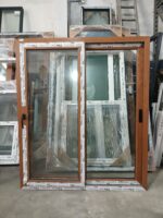Ventana corrediza PVC Roble 133,5x156,5 Perfil 112 - Imagen 3